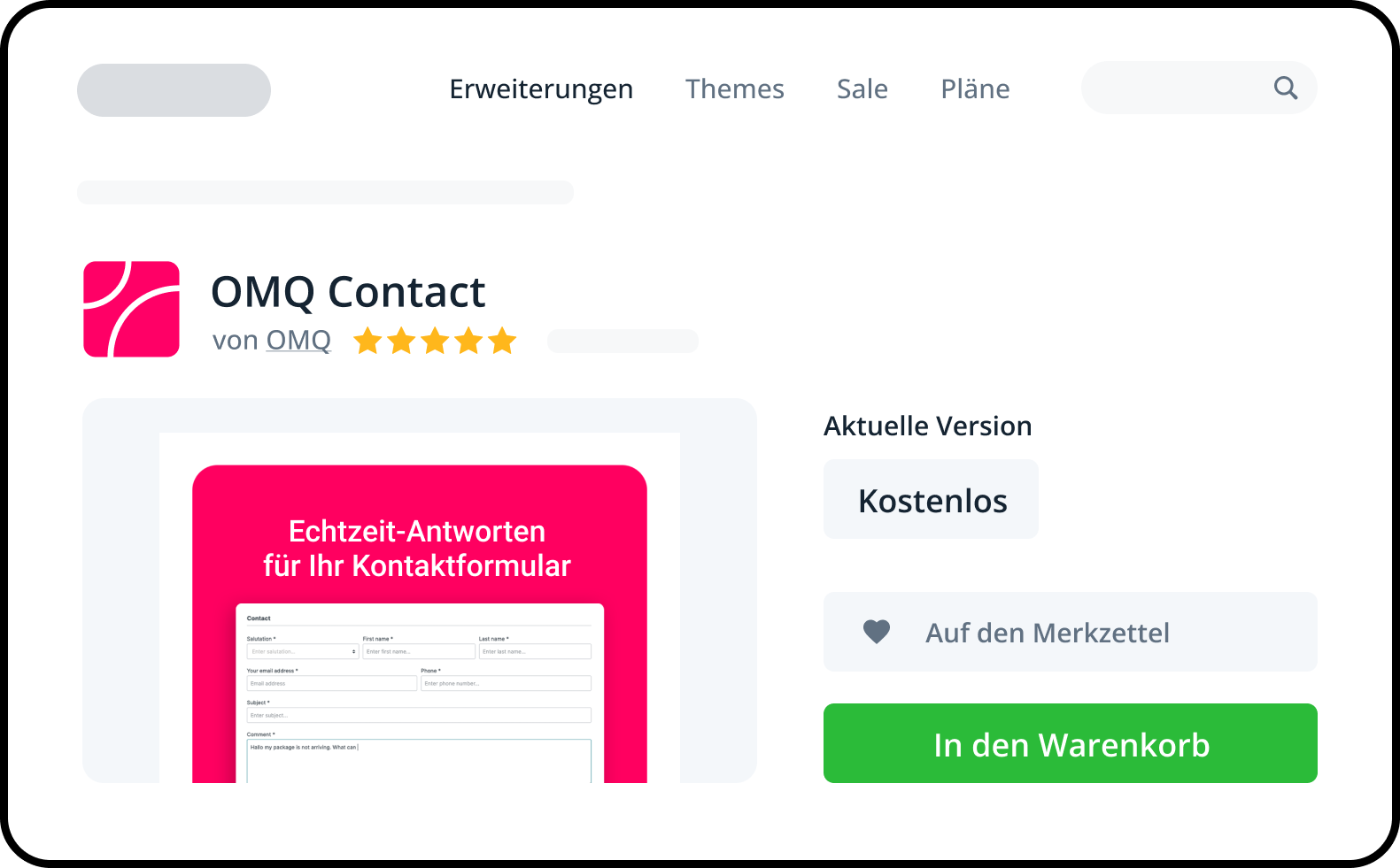 OMQ Contact als Plugin