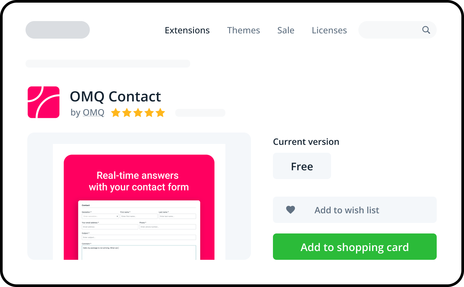 OMQ Contact as a plugin