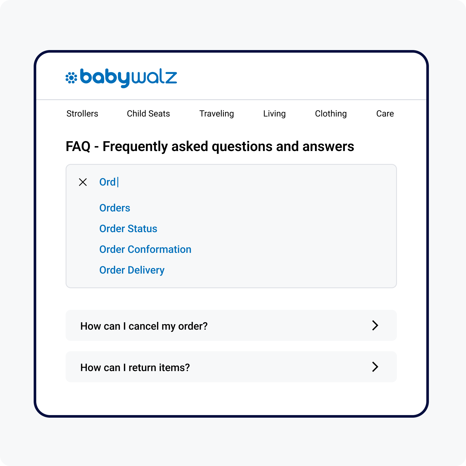 Autocomplete in FAQ\´s