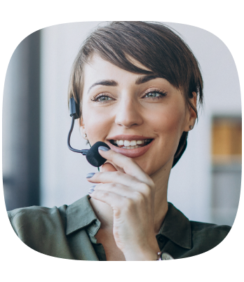 Woman in call center