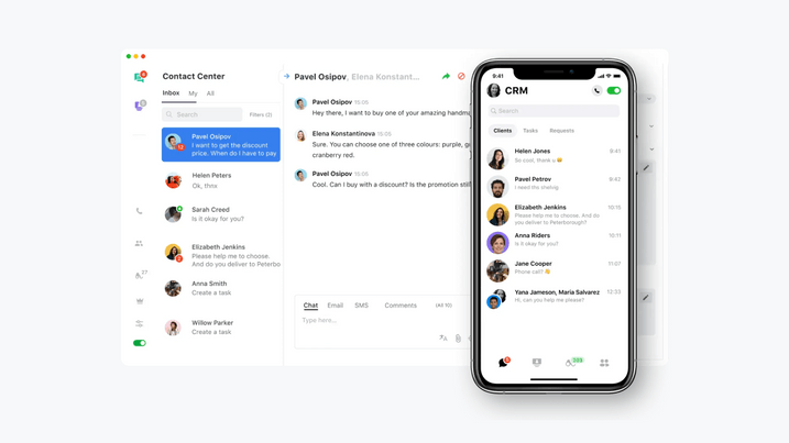 Customer service in JivoChat's Contact Center. Source: JivoChat JivoChat Contact Center with Chat