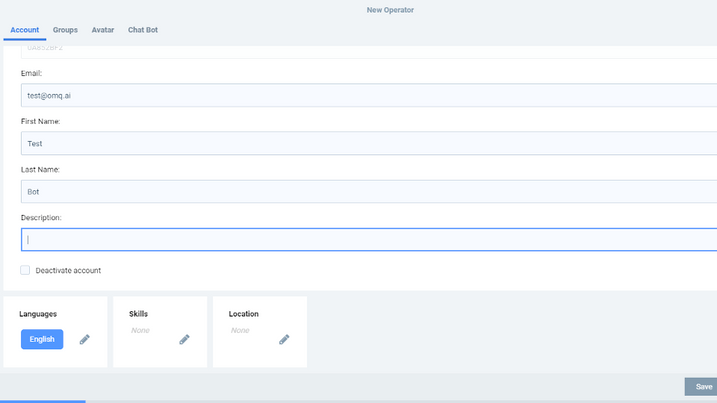 LiveZilla OMQ Chatbot add new operator