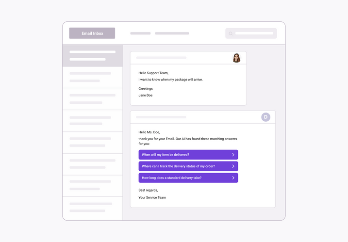OMQ Reply analyzes incoming emails from your customers and responds automatically to known questions. OMQ Reply analyzes incoming emails from your customers and responds automatically to known questions.