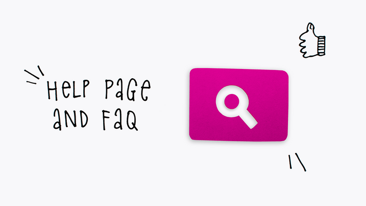 Self-searching FAQ on your Help Page. Help Page und FAQs