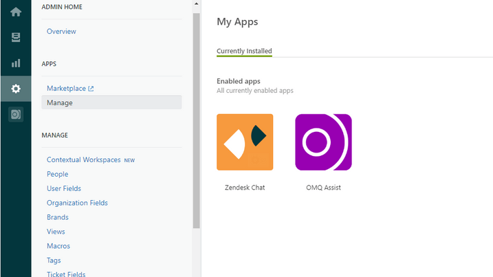 screenshot Zendesk ticketsystem Apps - Marketplace