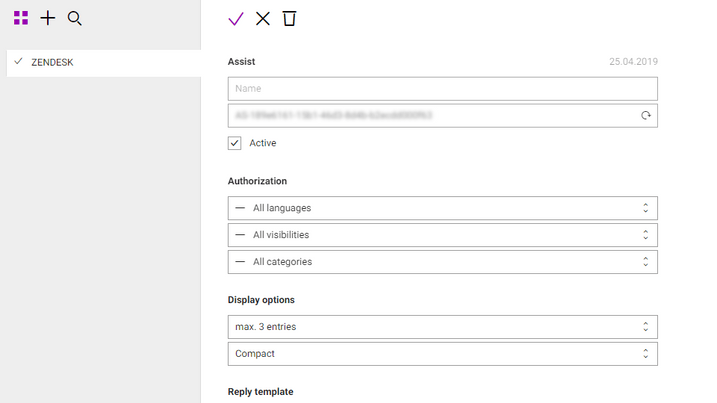 Create new OMQ Assist connection for Zendesk