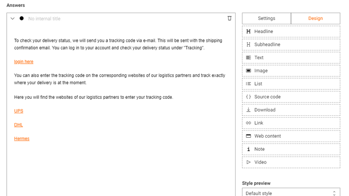design an answer in the OMQ Knowledge Base