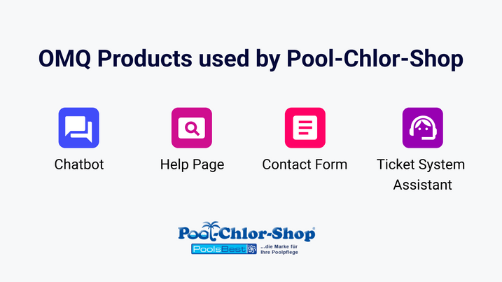 The Pool Chlor Shop uses all OMQ products in its customer service. OMQ products in use at Pool Chlor Shop