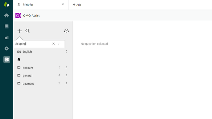 Create a new category in the OMQ Knowledge Base